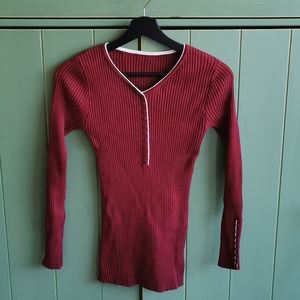 Ribbed long sleeve sweater